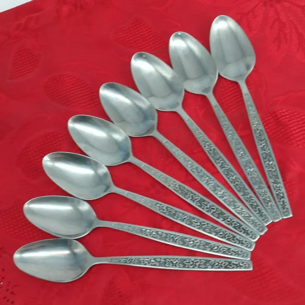 8X Tbsp La Spana Stanley Roberts Stainless MCM Table Spoons Flatware